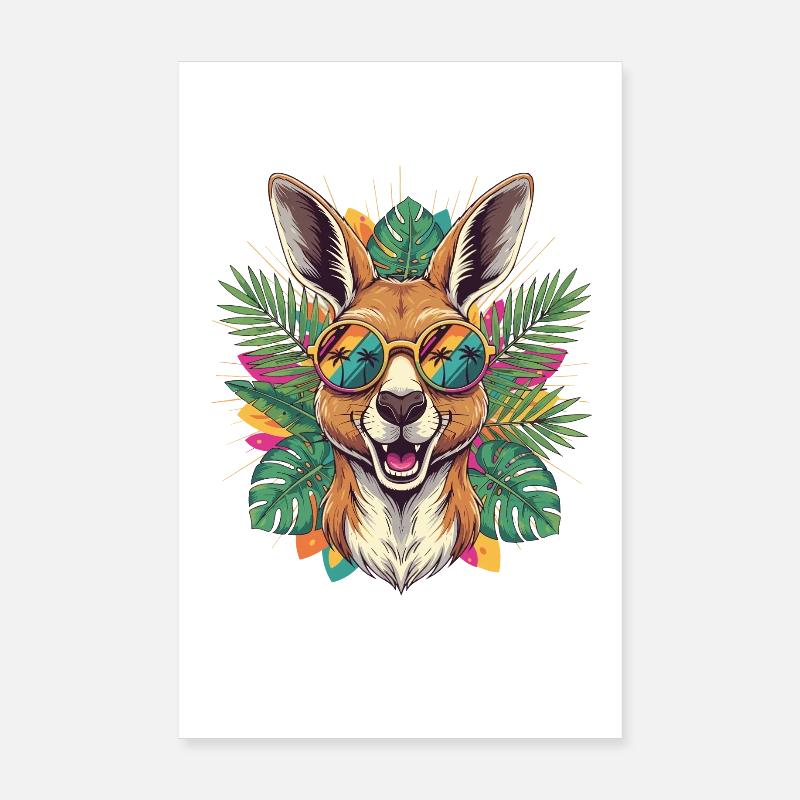 Känguru Sonnenbrillenfeeling Poster 20x30 cm