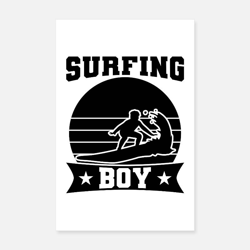 Surfing Boy Poster 20 x 30 cm