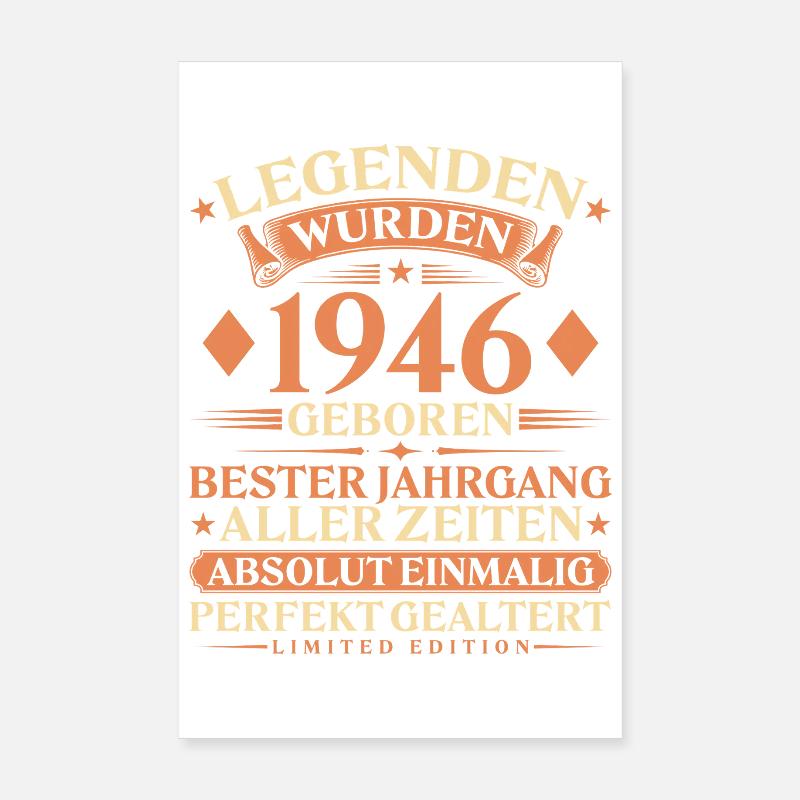 Legenden wurden 1946 geboren – 80. Geburtstag Poster 20x30 cm