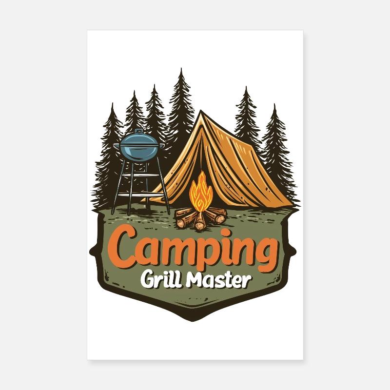 Camping Grilling Dicton, Camping Grill Master Camper Poster 20 x 30 cm