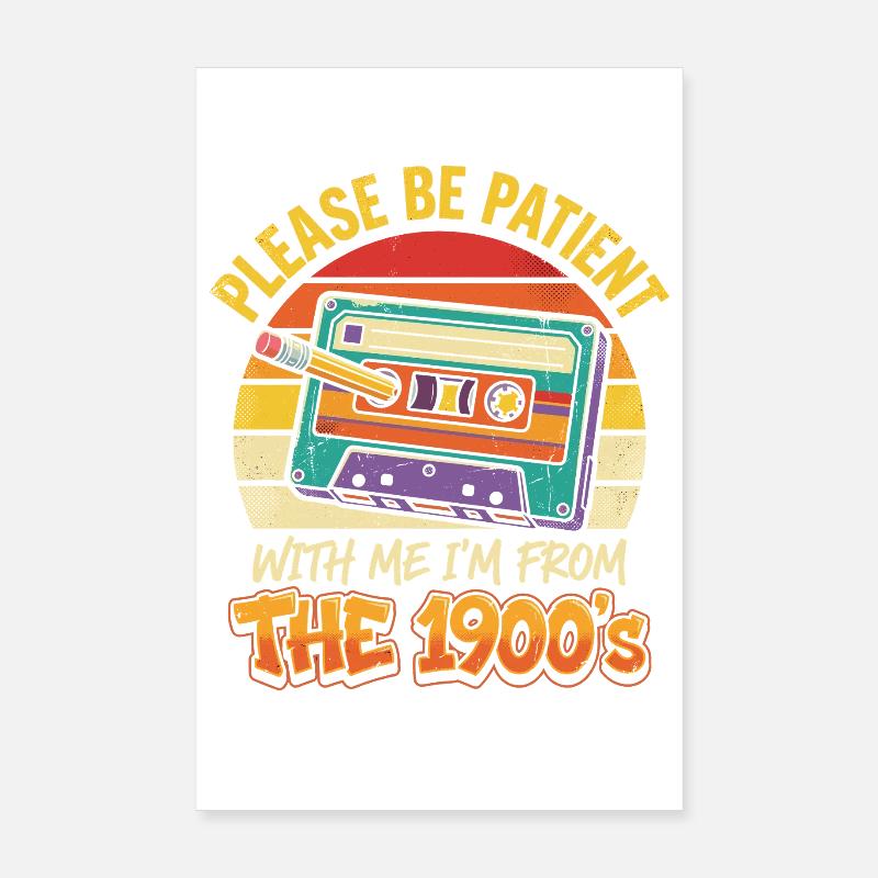 Cassette Nostalgia 1900s Poster 8" x 12" (20x30 cm)