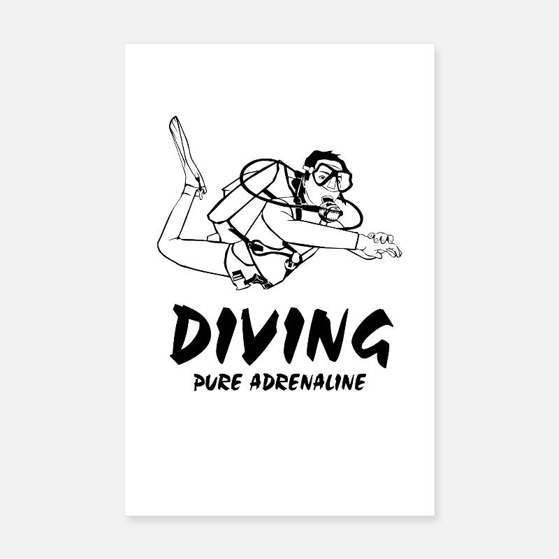 Plongée - Plongée - Plongeur Poster 20 x 30 cm