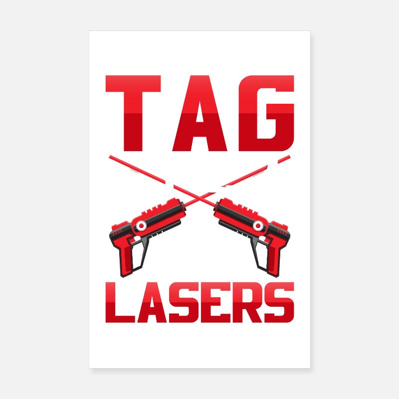 Tag Lasers Rétro Gaming Blaster Conception Poster 20 x 30 cm