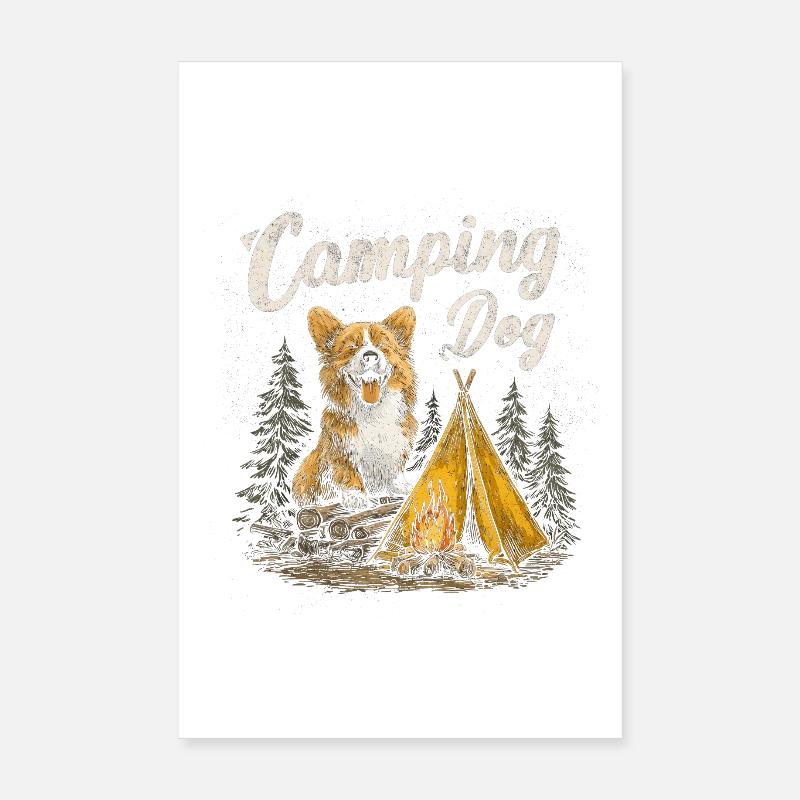 Camping Hund Spruch Camping Dog Camper Geschenk Poster 20x30 cm