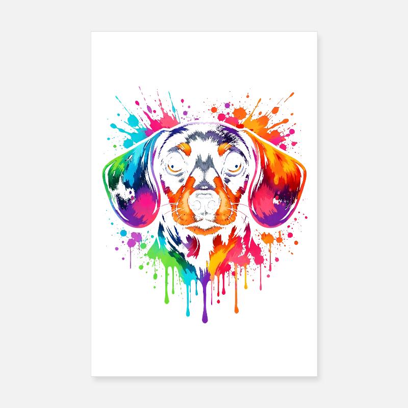 Dachshund Dackel | Pop Art Hund Poster 20x30 cm