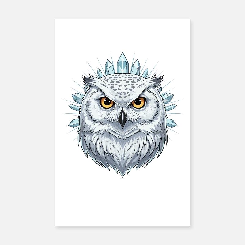 Eiskristall Eulenportrait Poster 20x30 cm
