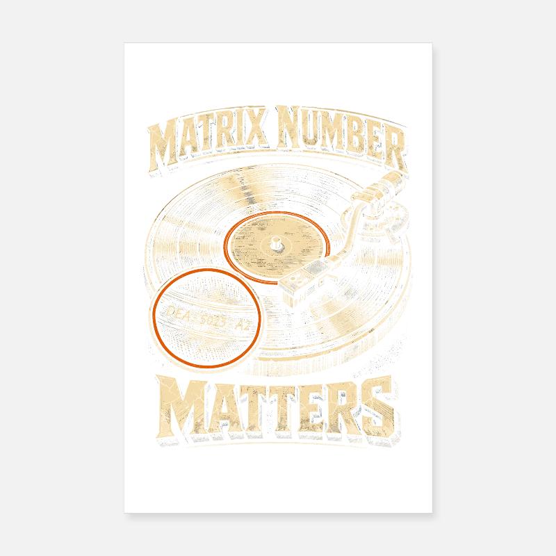 Le numéro de la matrice des disques vinyles de collection de vinyles compte Poster 20 x 30 cm