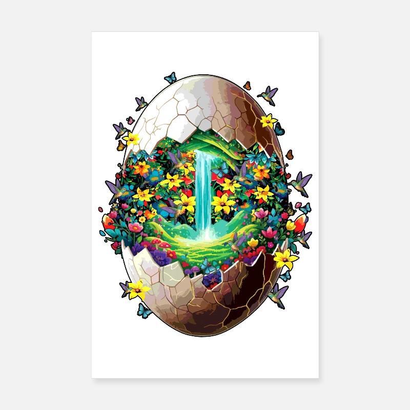 Eostre Spring Moon Happy Easter Ostara Blessings Poster 8" x 12" (20x30 cm)