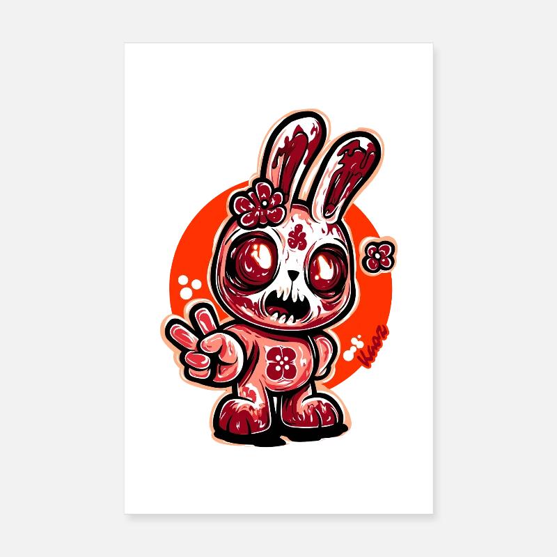 Horror Bloom Bunny Poster 20x30 cm
