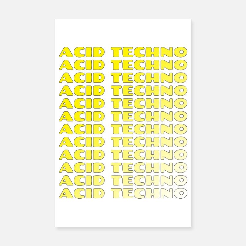 Acid Techno Repeat Neon Poster 20 x 30 cm