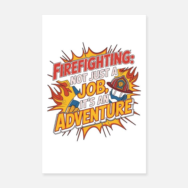 Lieutenant de pompiers Pompiers Pas seulement Équipe de Secours Poster 20 x 30 cm