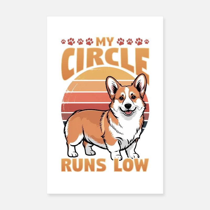 Funny Dog Breed Corgi Poster 20x30 cm