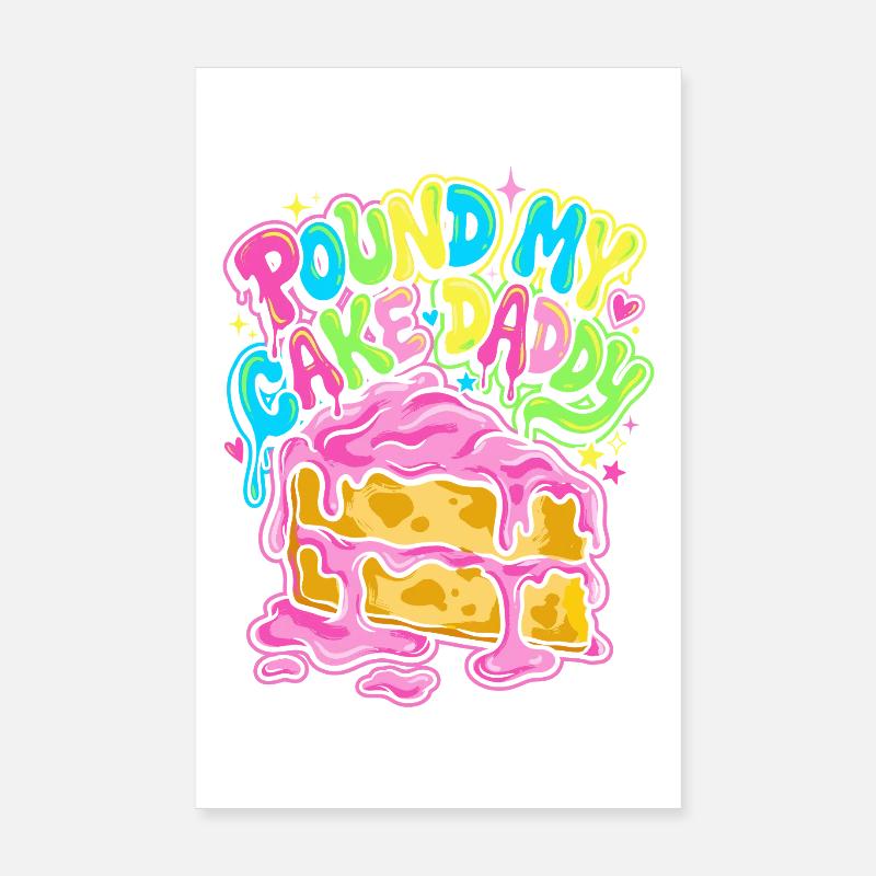 Autour de mon gâteau, papa Poster 20 x 30 cm