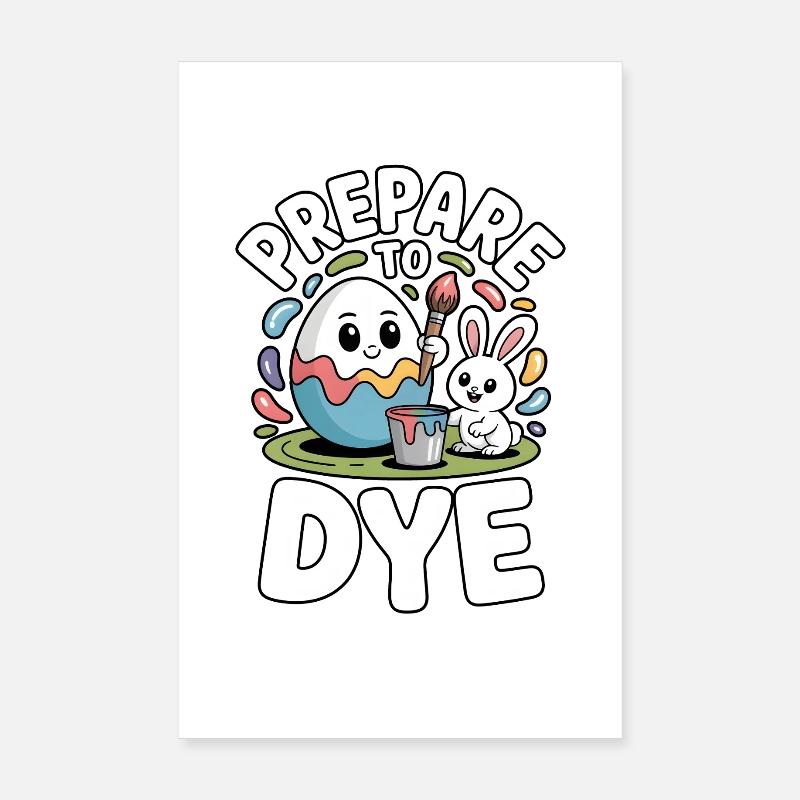 Préparez-vous à teindre un drôle de dicton de Pâques Poster 20 x 30 cm
