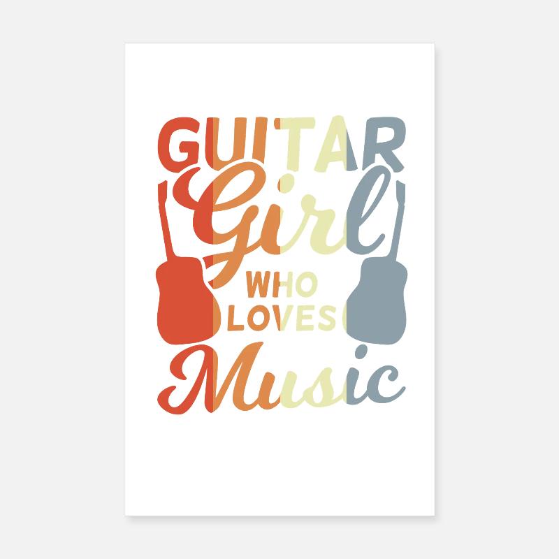 Gitarren Mädchen Poster 20x30 cm