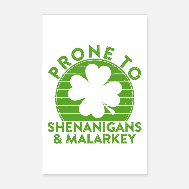 Shenanigans & Malarkey Shamrock Tee Poster 8" x 12" (20x30 cm)