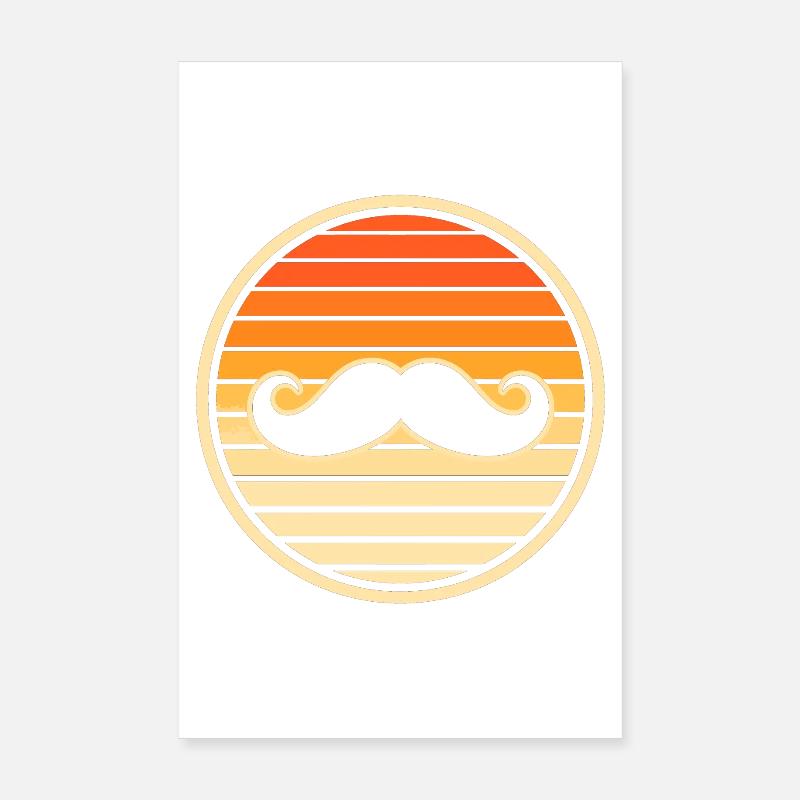 Retro trendiger Schnurrbart Sunset Hipster Poster 20x30 cm