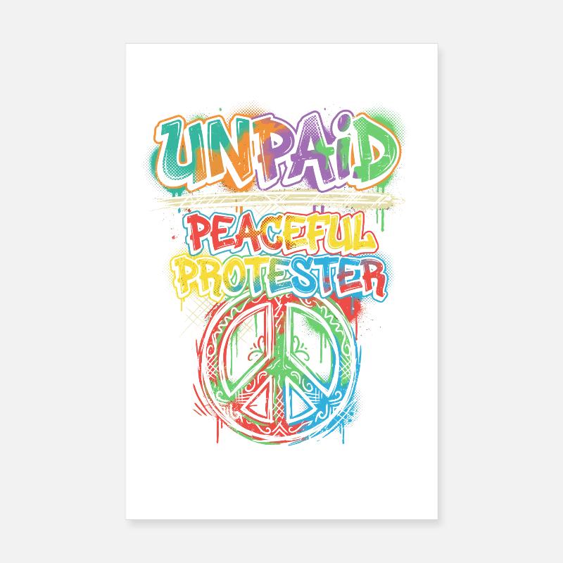 Manifestant pacifique du graffiti Poster 20 x 30 cm