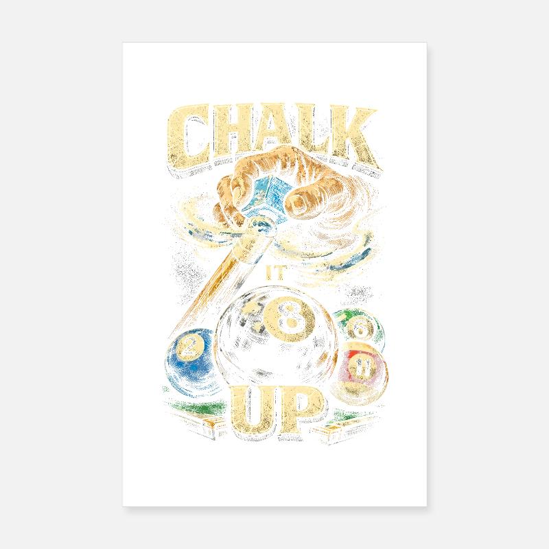 8-Ball Billard Chalk Up Poster 20x30 cm