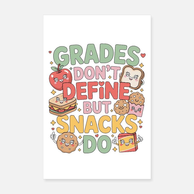 Elementary Teacher Grades Don't Define Education Poster 8" x 12" (20x30 cm)