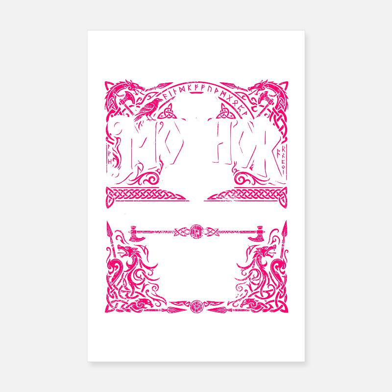 Mothor Viking Mère Thor Marteau Dire Poster 20 x 30 cm