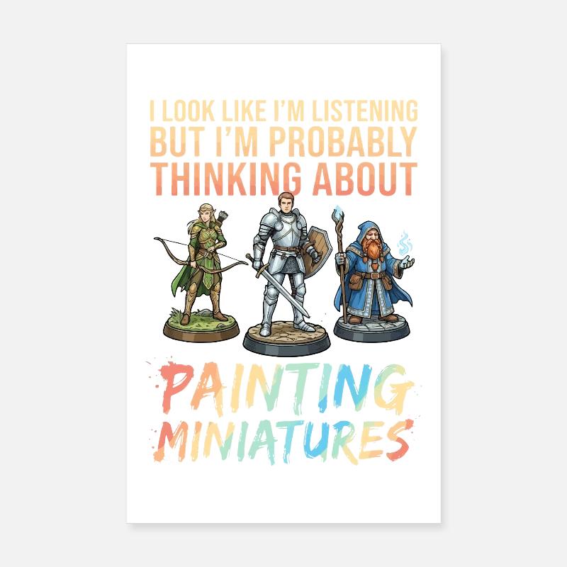 Penseurs peignant des miniatures Poster 20 x 30 cm
