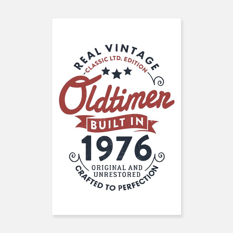 Vintage 1976 Oldtimer 50. Geburtstag Poster 20x30 cm