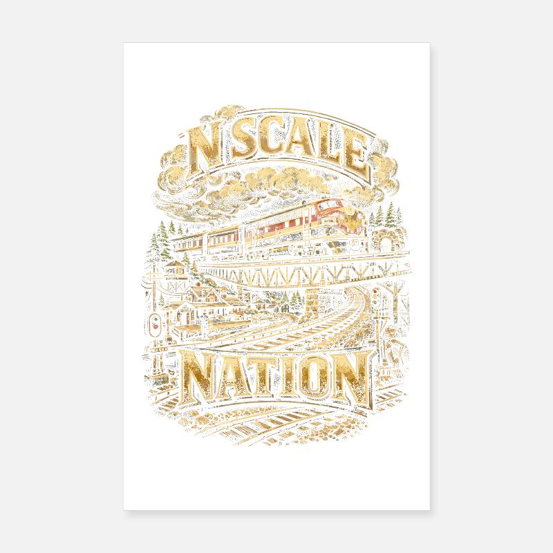 Model Railway N Scale Nation Poster 8" x 12" (20x30 cm)
