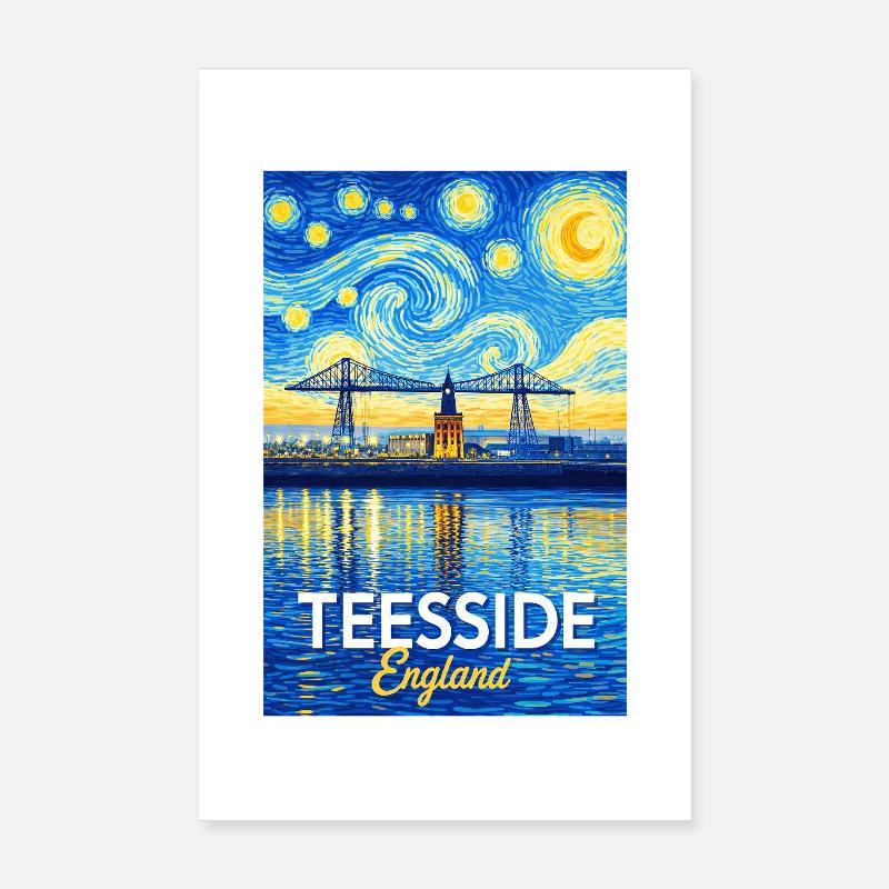 Pont néon de Teesside en Angleterre Poster 20 x 30 cm