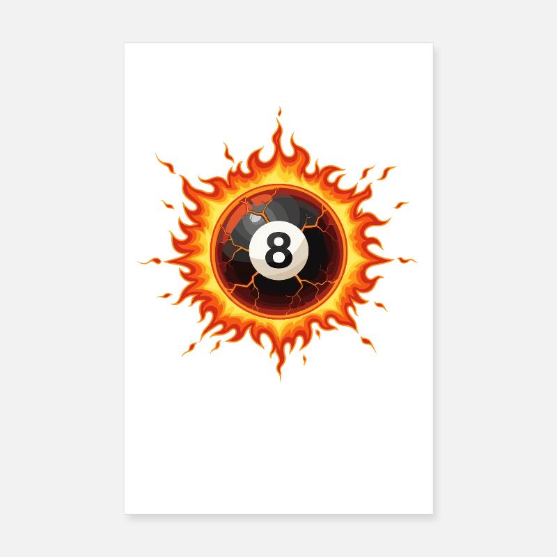Balle de billard noir 8 Poster 20 x 30 cm
