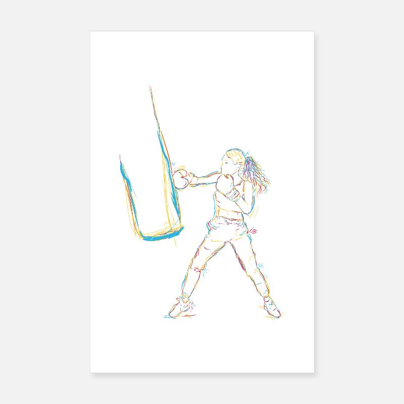 Boxerin Zeichnung Poster 20x30 cm