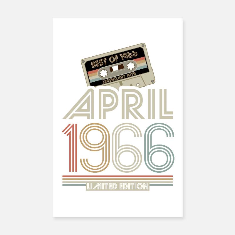 Meilleur d’avril 1966 Cassette | Édition limitée Poster 20 x 30 cm