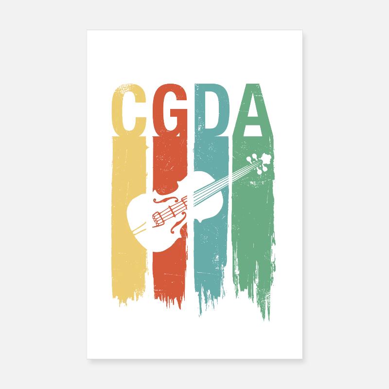 CGDA viola tuning string musician retro Poster 8" x 12" (20x30 cm)