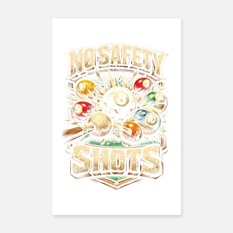 Billard à 8 balles Pas de tirs de sécurité Poster 20 x 30 cm