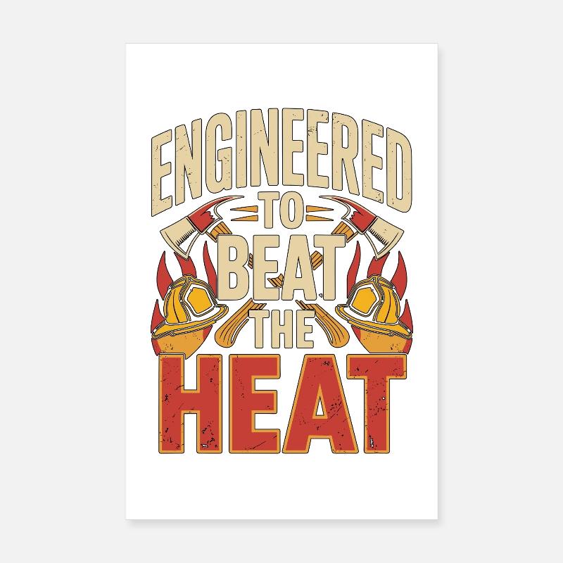 Fire Engineer Engineered To Beat Fire Department Poster 20x30 cm