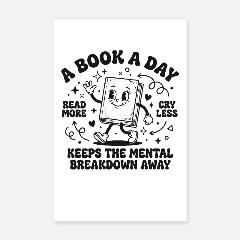 Book Lover Design – A Book a Day Poster 8" x 12" (20x30 cm)