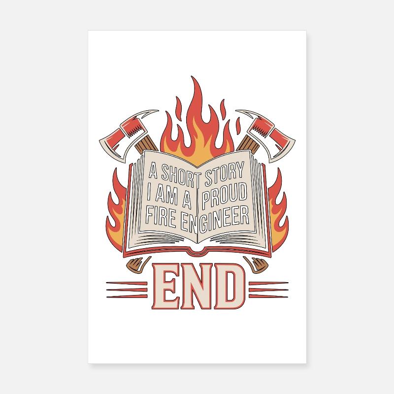 Fire Engineer A Short Story Fire Truck Operator Poster 20x30 cm
