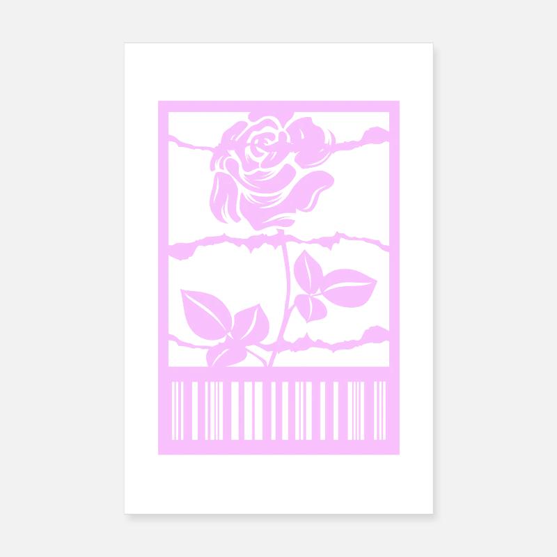 Gothic Rose Stacheldraht Strichcode Urban Style Poster 20x30 cm