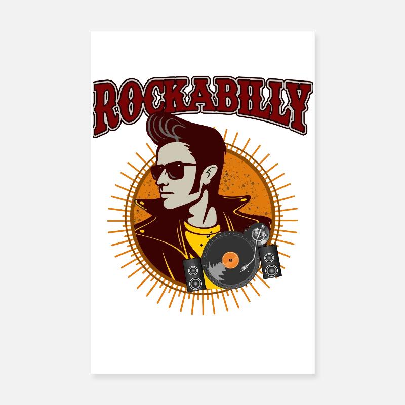 Graphique de vinyle de musique rétro rockabilly Poster 20 x 30 cm