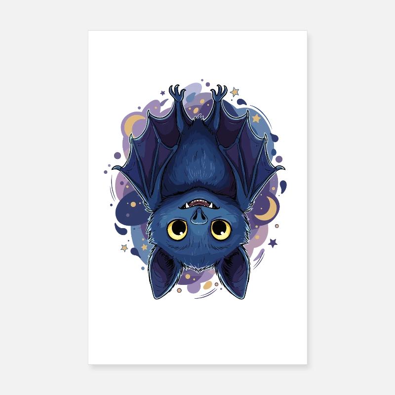 Moonlight Bat Neon Poster 8" x 12" (20x30 cm)