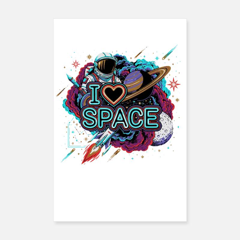 J’adore Space Astronaut Poster 20 x 30 cm