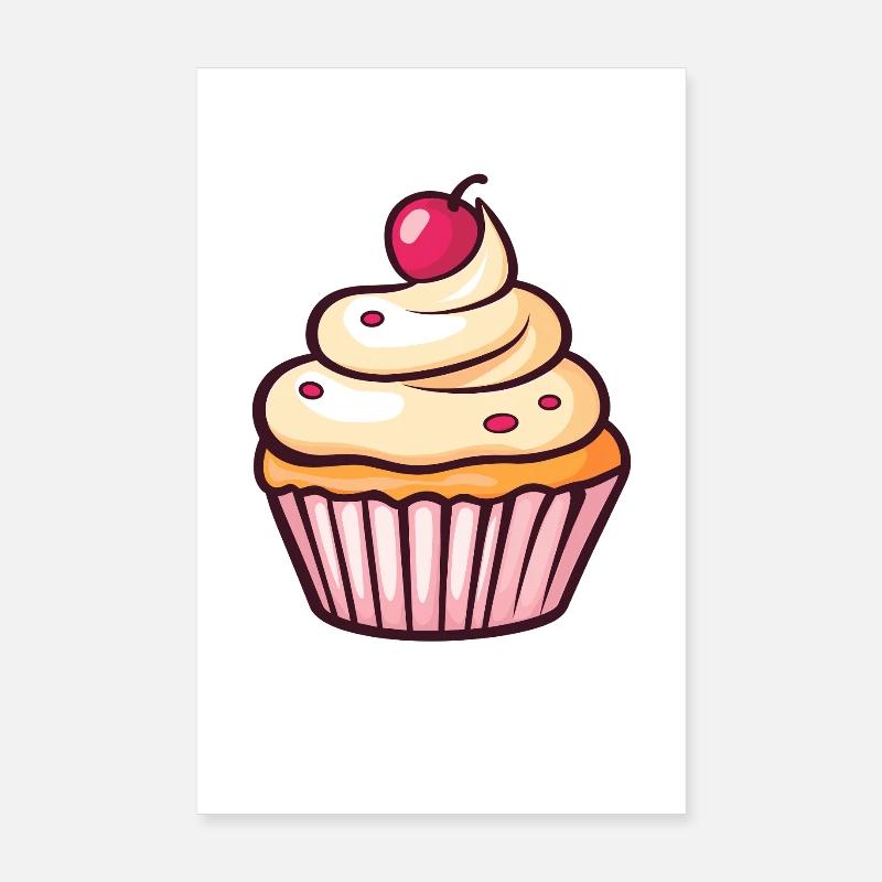 Pastel Cupcake Cerise Baiser Poster 20 x 30 cm