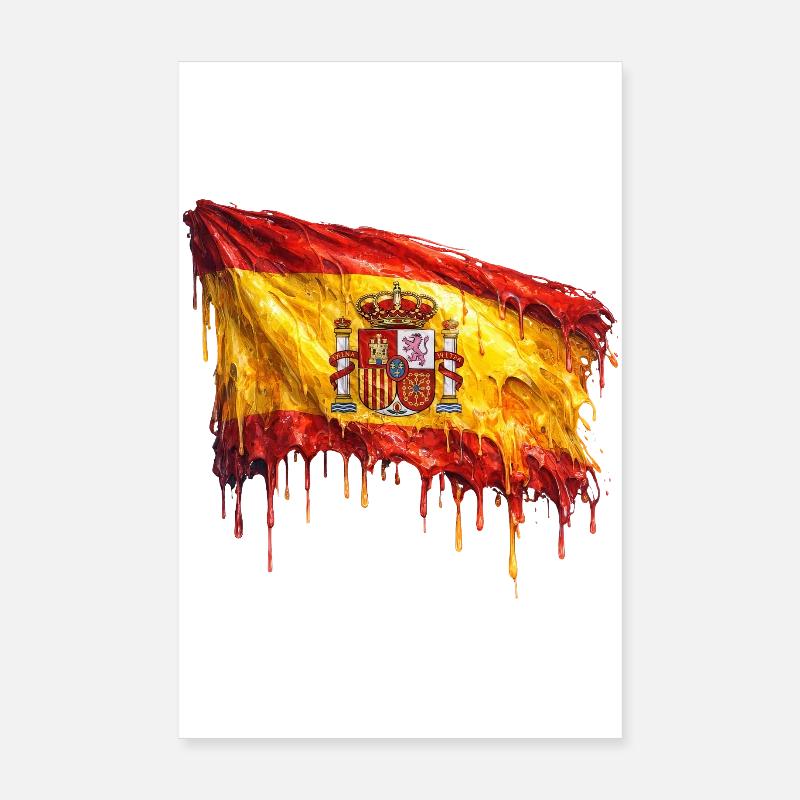 Dribbling de l’art du drapeau espagnol Poster 20 x 30 cm