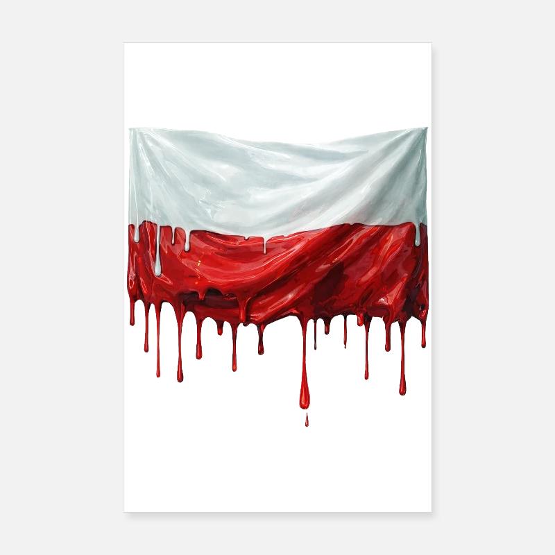 Peinture colorée du drapeau polonais Poster 20 x 30 cm