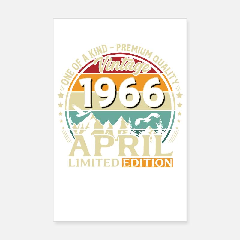 60. Geburtstag Geschenk Mann Original April 1966 Poster 20x30 cm