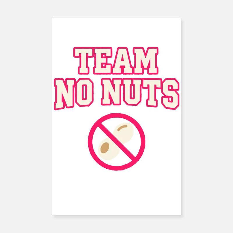 Team No Nuts mit Erdnuss Symbol Poster 20x30 cm
