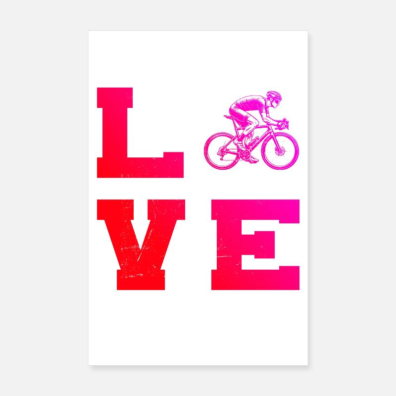 Idée cadeau pour un vélo de route avec vélo de route Poster 20 x 30 cm