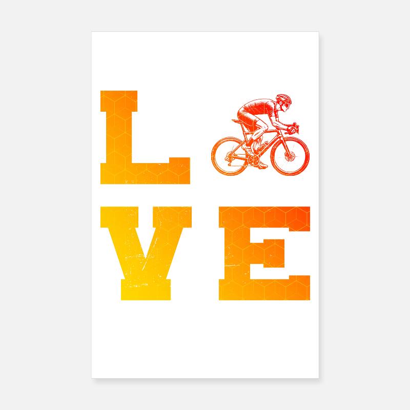 Idée cadeau pour un vélo de route avec vélo de route - Poster 20 x 30 cm - blanc