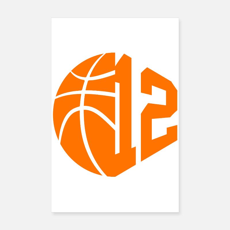 NUMÉRO 12 : 12E ANNIVERSAIRE DE BASKET-BALL Poster 20 x 30 cm
