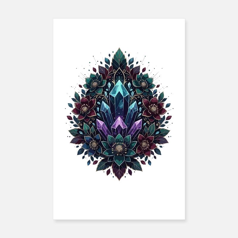 Crystal MandalaFlower Circle Poster 8" x 12" (20x30 cm)